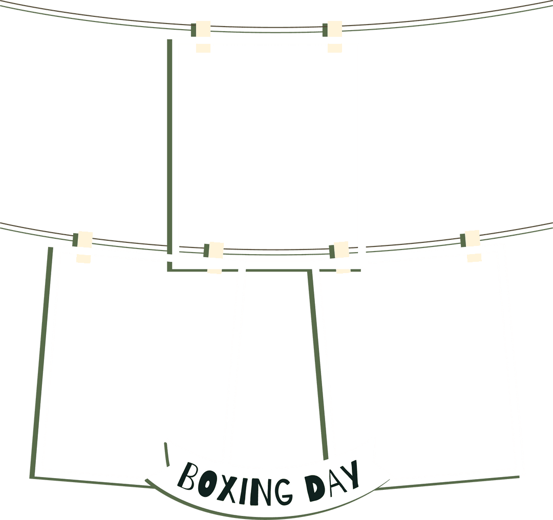Boxing Day Polaroid Frames Hanging on Transparent Background