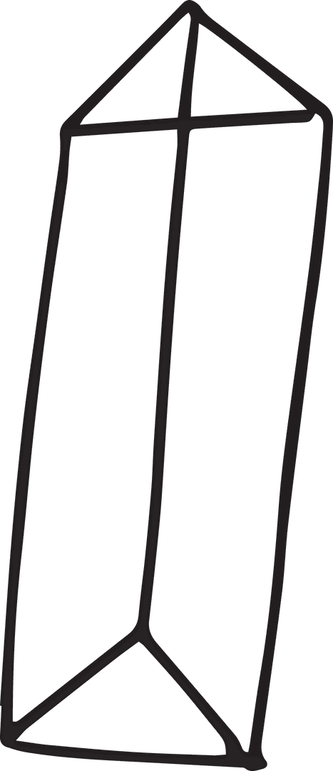 Transparent Geometric Crystal Illustration Line Art Design