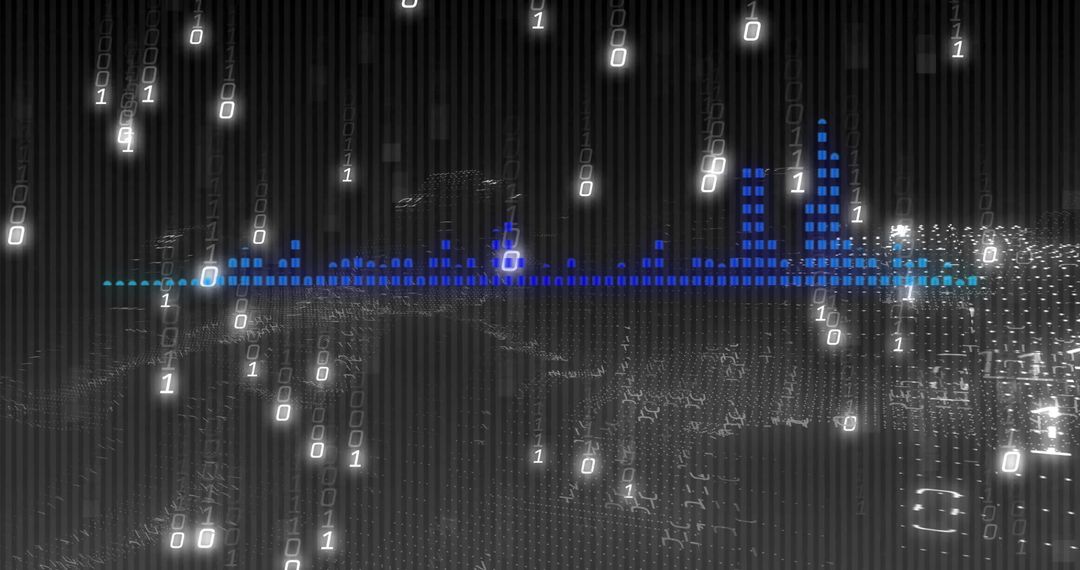Abstract Digital World with Binary Code Elements - Free Images, Stock Photos and Pictures on Pikwizard.com