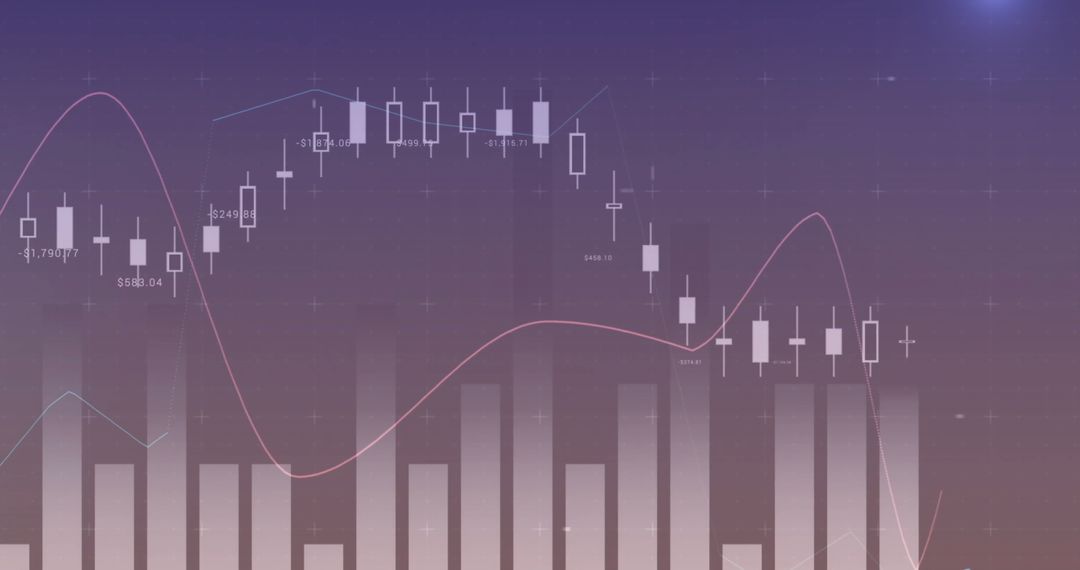 Abstract Technology Background with Financial Graphs and Charts