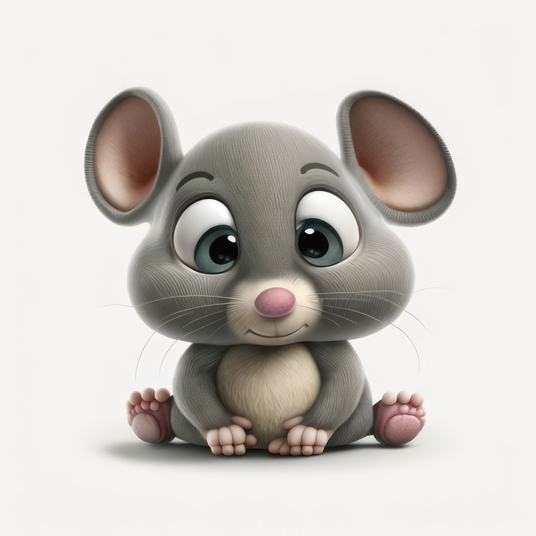 Close up of cute grey mouse on white background, created using generative ai technology - Free Images, Stock Photos and Pictures on Pikwizard.com
