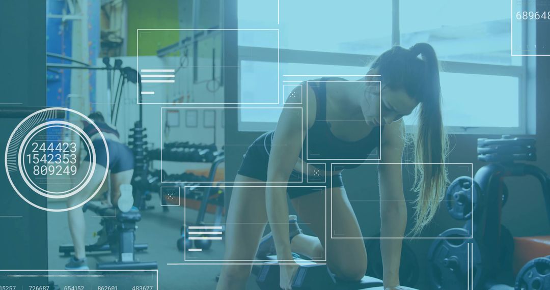 Woman Performing One-Arm Dumbbell Row in Modern Gym