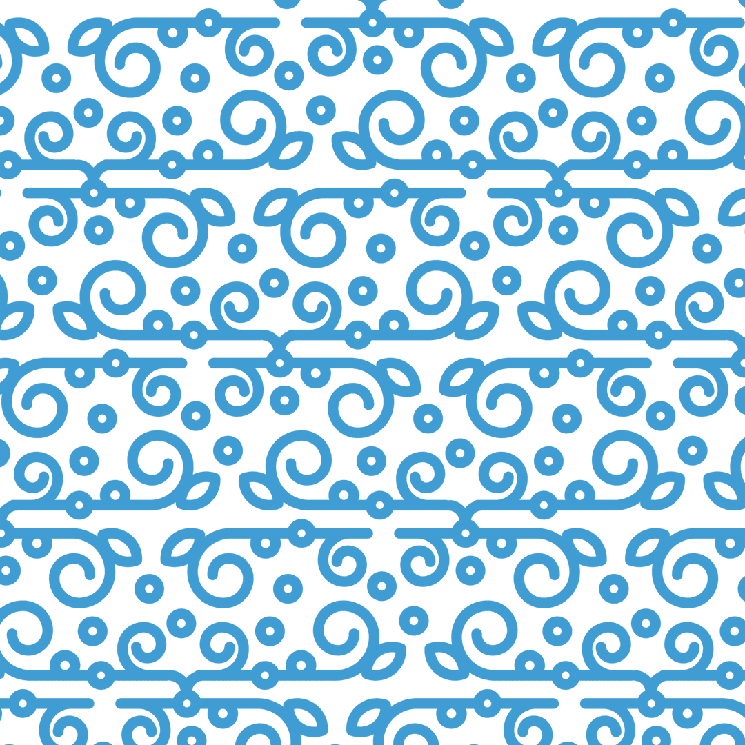 Blue Curved Repeating Pattern on Transparent Background
