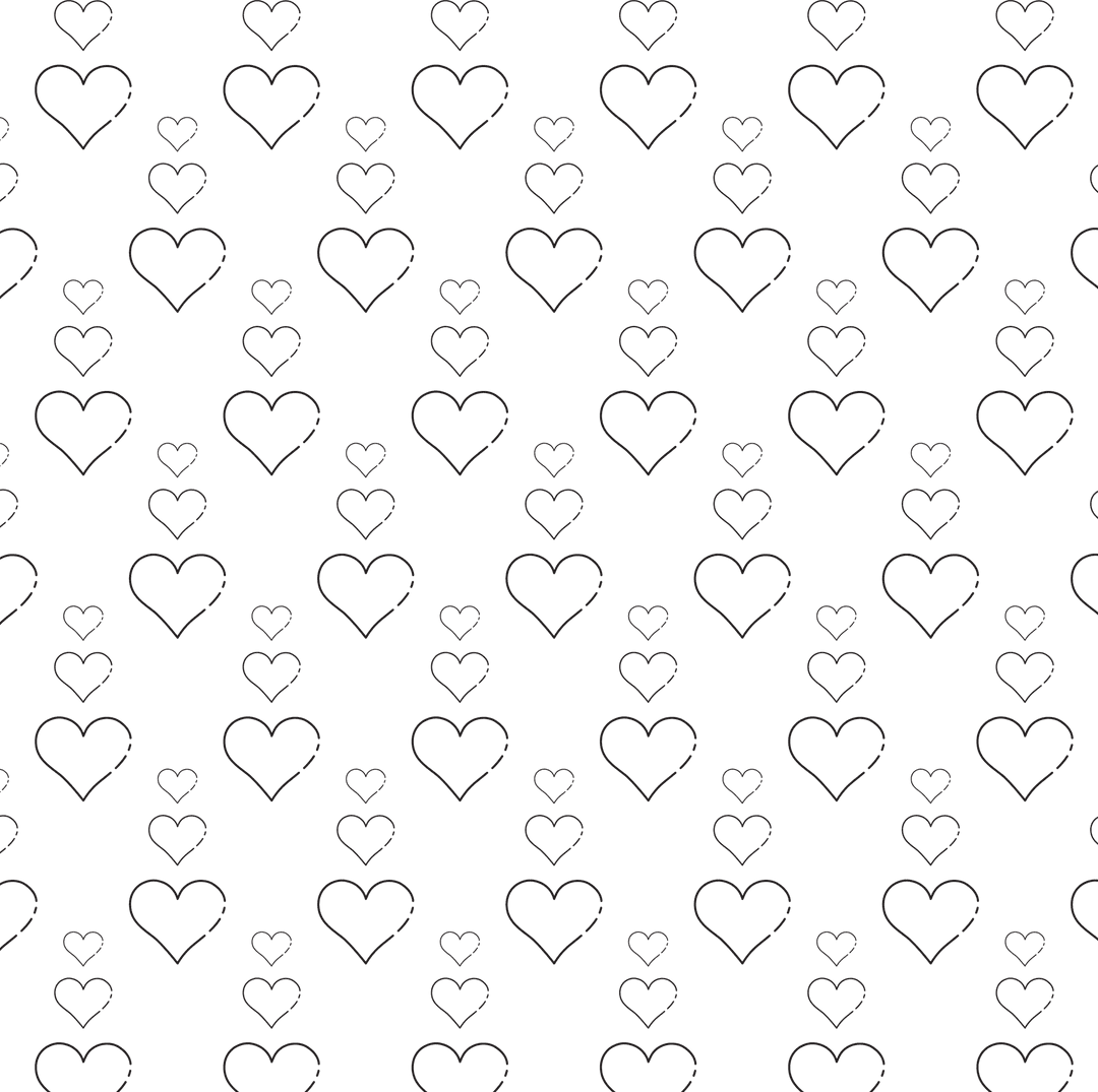 Seamless Heart Pattern on Transparent Background
