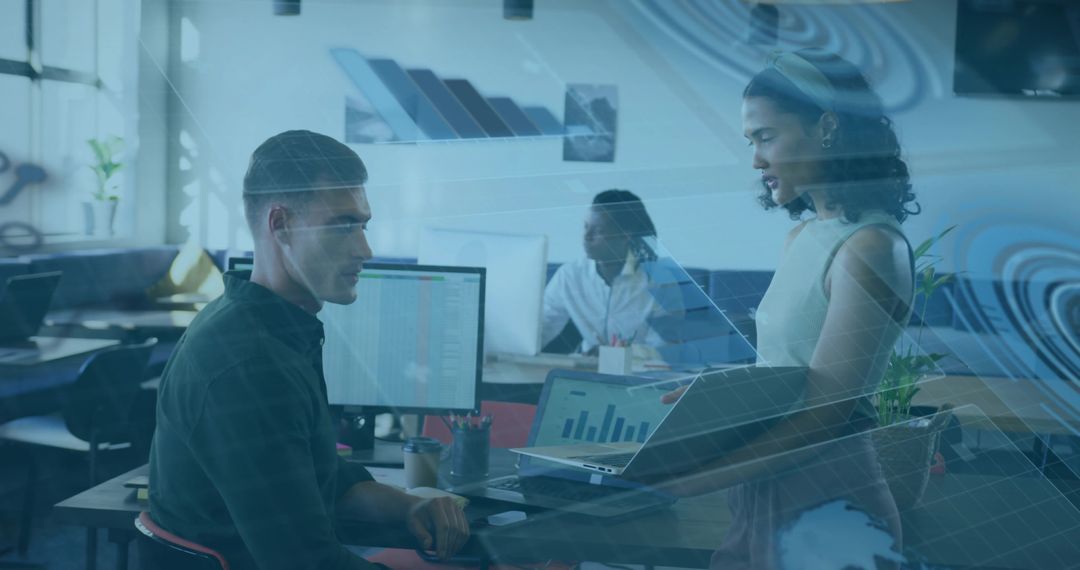 Professional Team Collaboration in Modern Open Office