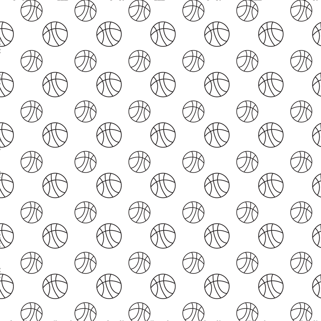 Transparent Black Basketball Pattern on Clear Background