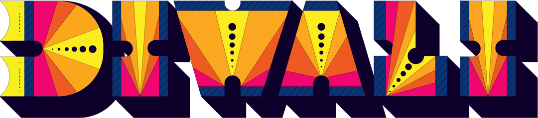 Vibrant Transparent Typography in Geometric Design