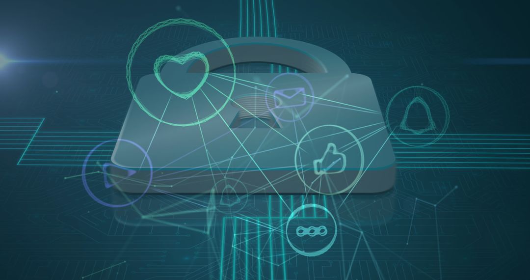 Digital Network Connectivity and Online Security Symbol