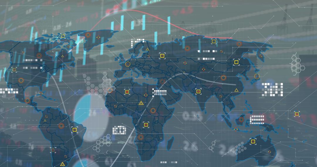 Futuristic Global Network Visualization on Digital Interface