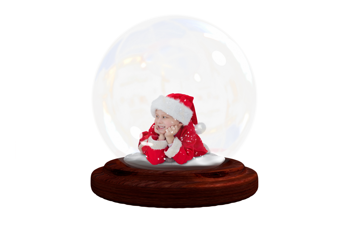 Transparent Snow Globe with Boy in Christmas Suit Inside Isolated Vector Illustration - Download Free Stock Images Pikwizard.com