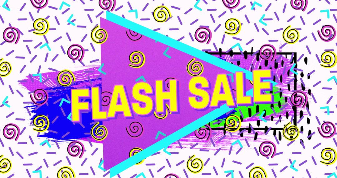 Vibrant Retro Flash Sale Announcement with Abstract Background