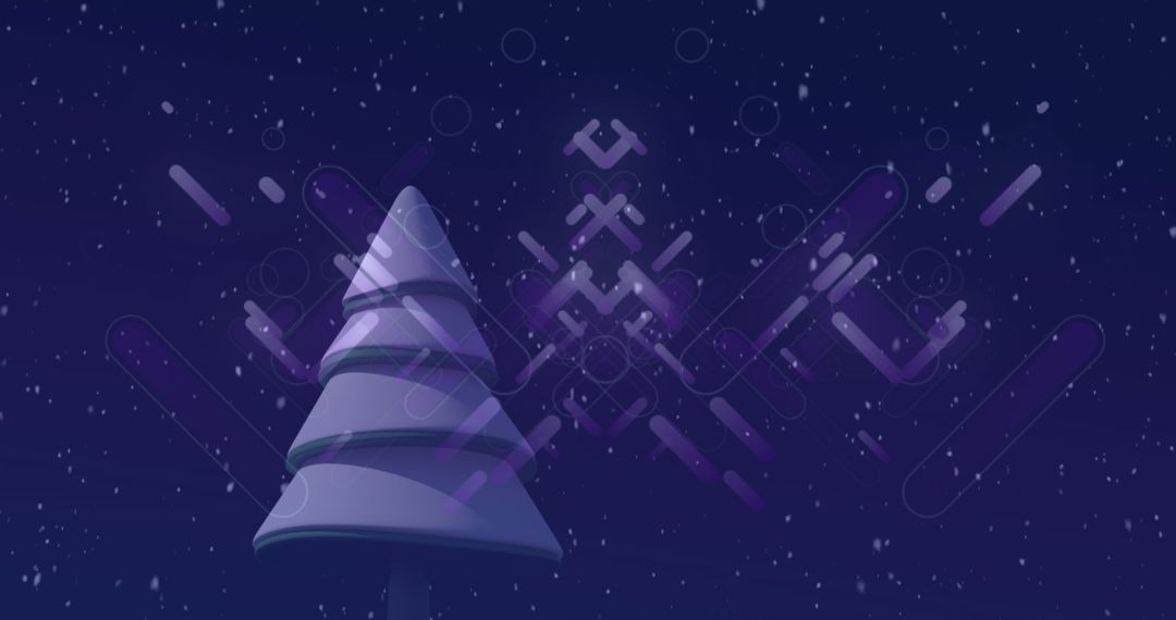 Winter Wonderland Geometric Art with Snow and Tree