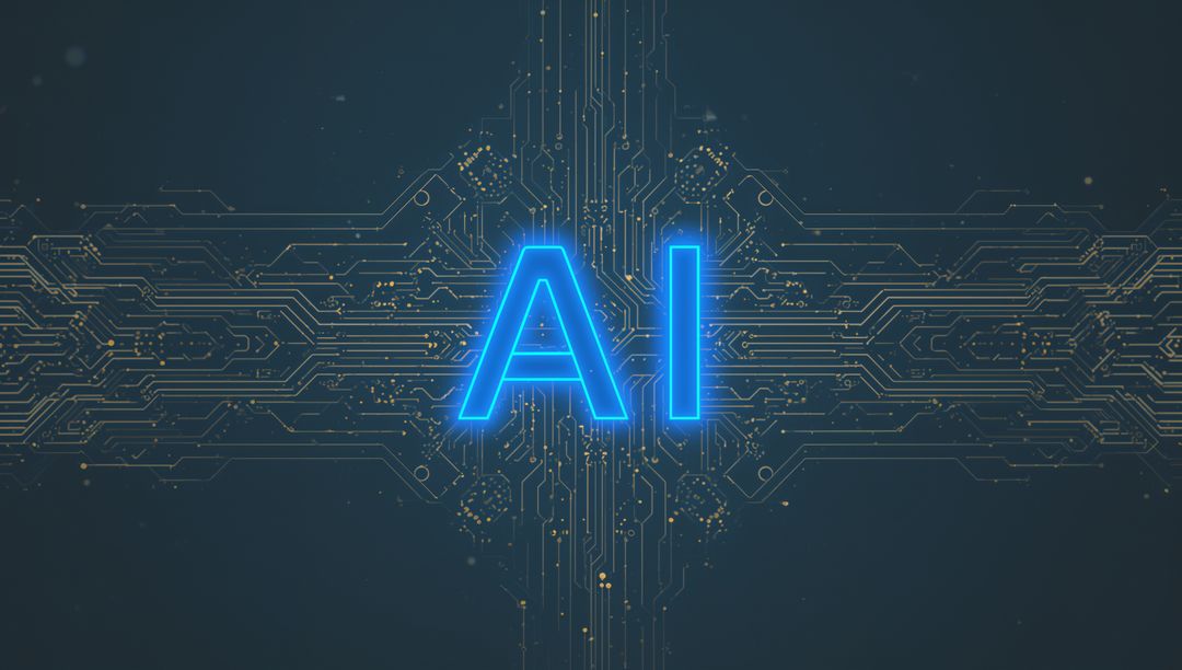 Futuristic AI Symbol with Neural Circuitry Design