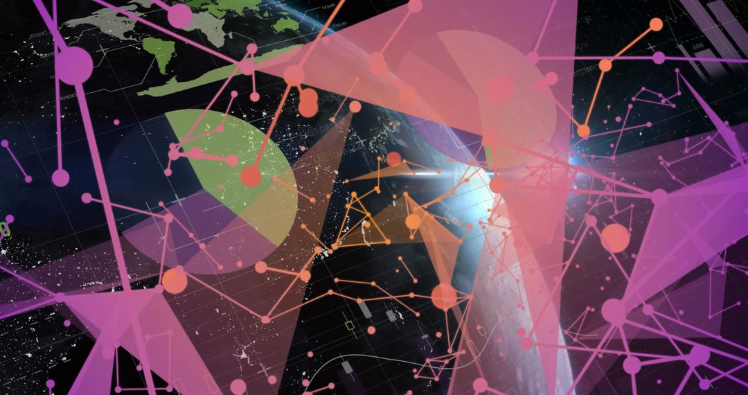 Abstract Digital Connectivity Over Earth Featuring Networking