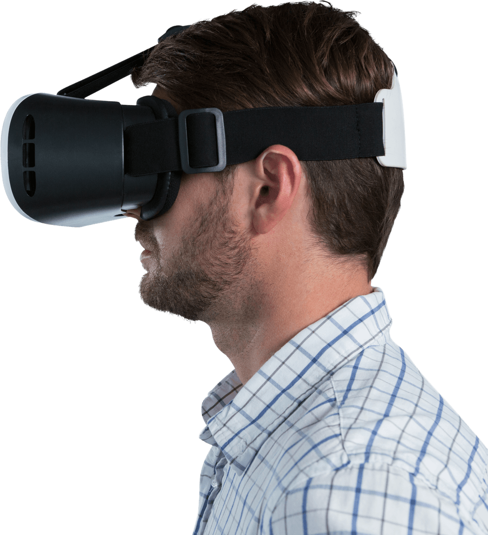 Transparent Proofist Man Using Virtual Reality Headset