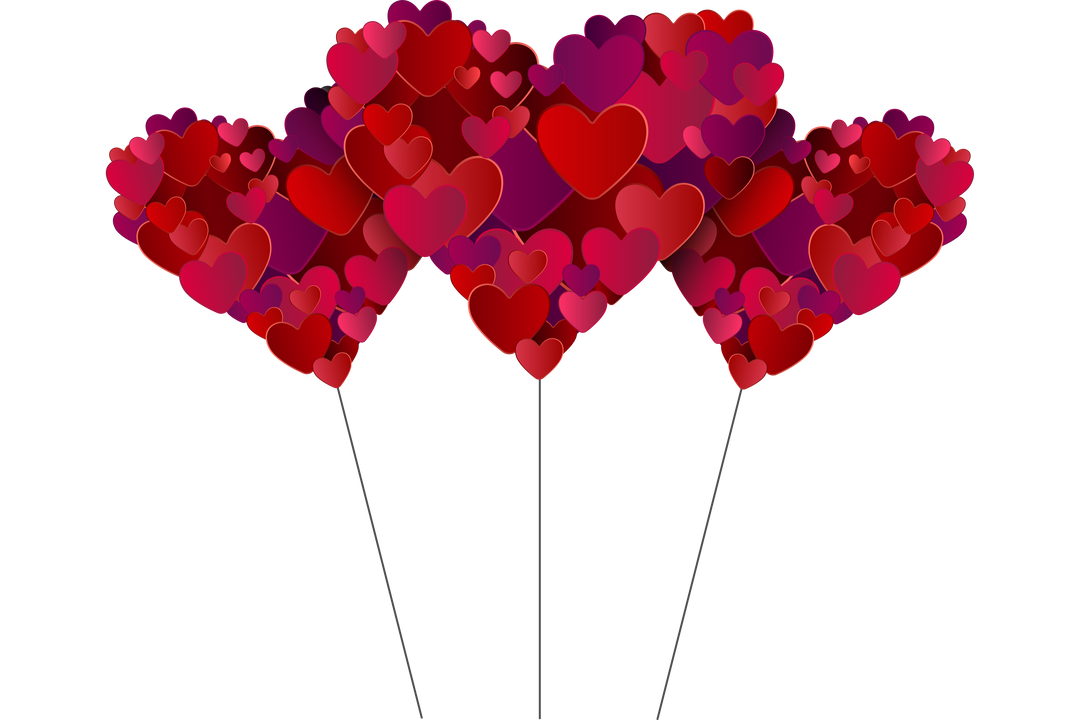 Colorful Heart Balloons on Transparent Background for Valentine's Day - Download Free Stock Images Pikwizard.com