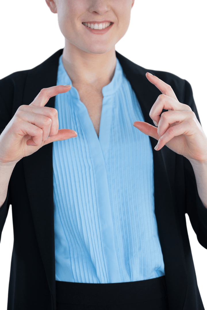 Smiling Businesswoman Marketing Invisible Product Concept