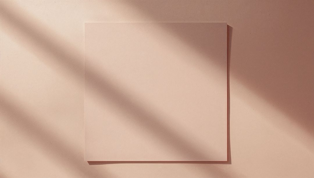 Minimalist Square Sheet with Soft Shadows on Neutral Beige Surface