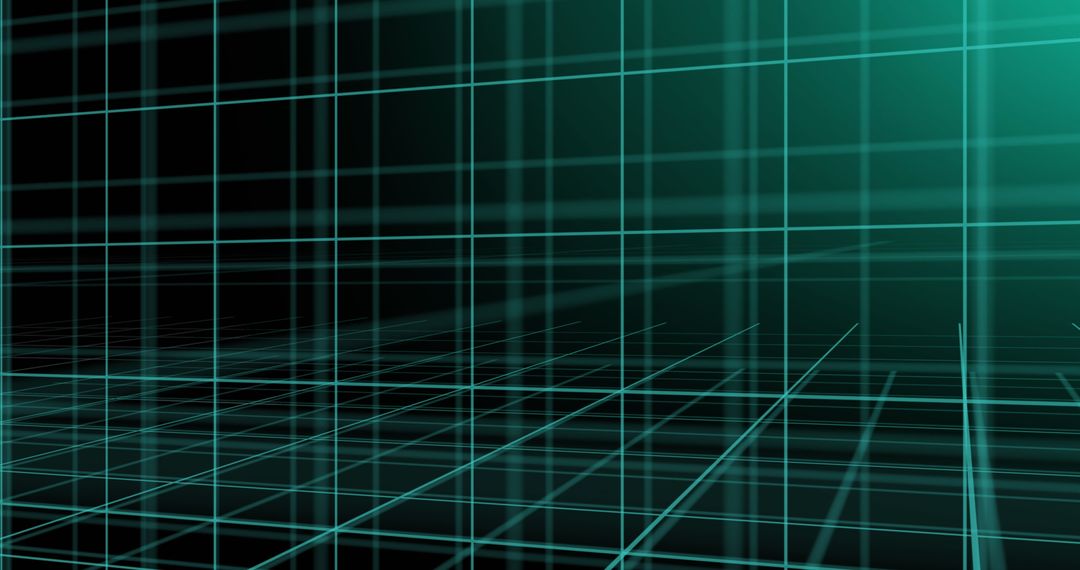 Futuristic Digital Grid Network in Teal
