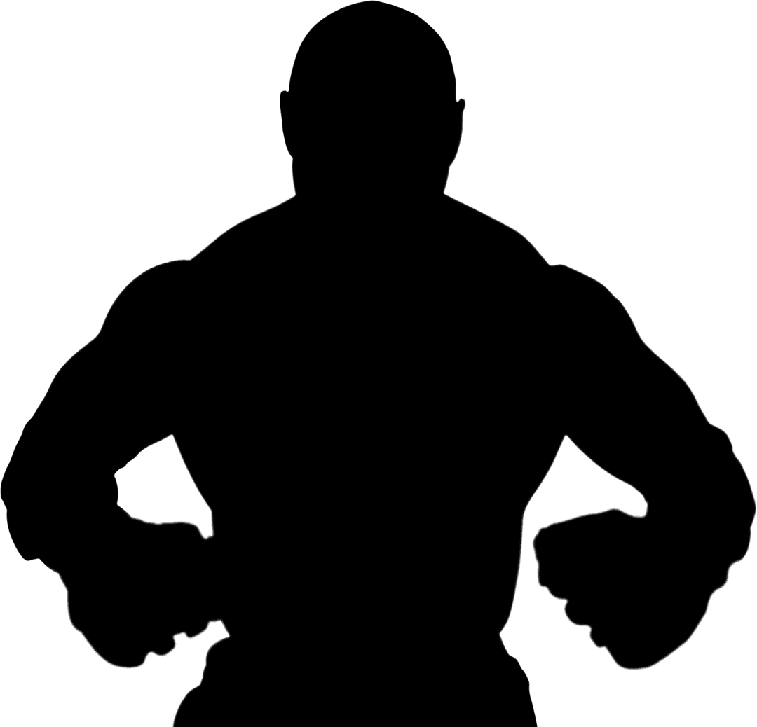 Transparent Silhouette Muscle Flex Fitness Icon for Sport-themed Projects