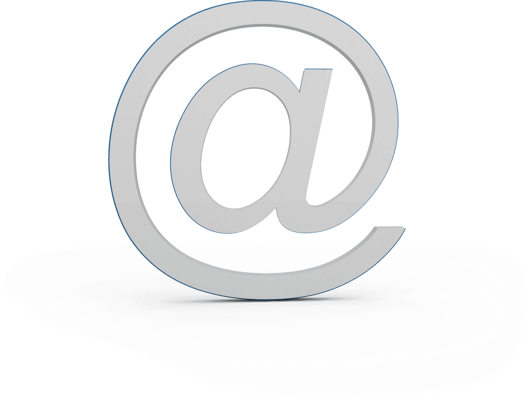 Transparent At Symbol Icon for Email Communication Design