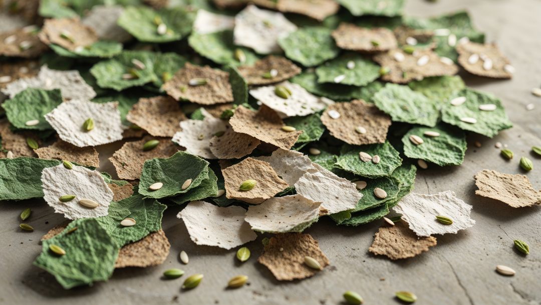 Artisanal Tri-Colored Seeded Crackers on Table