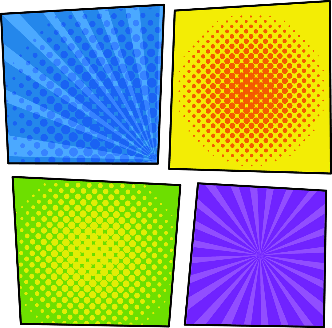 Colorful Comic Style Pattern on Transparent Background Vector Art