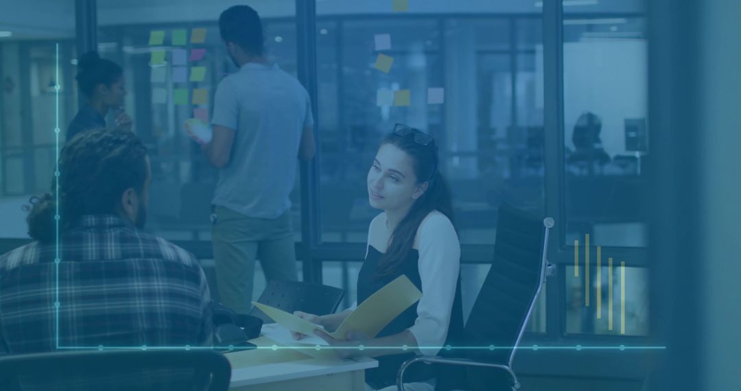 Collaborative Business Meeting with Innovative Workspace Design