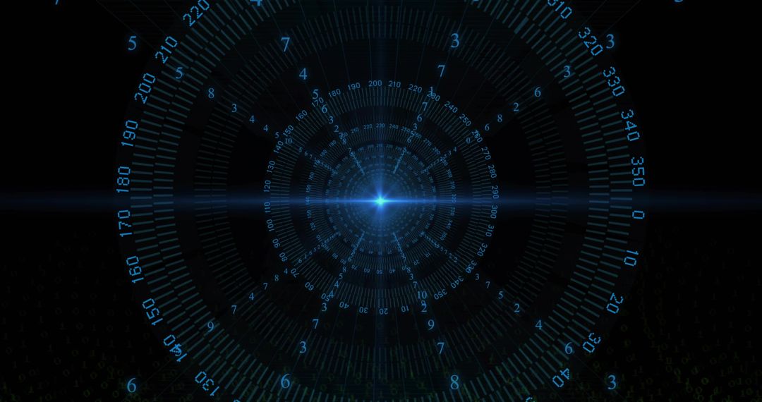 Futuristic Digital Interface with Glowing Blue Center