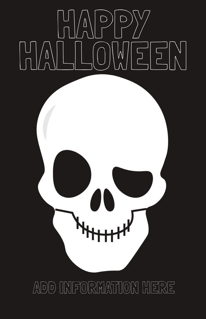 Halloween Skull Graphic with Custom Text Space - Download Free Stock Images Pikwizard.com