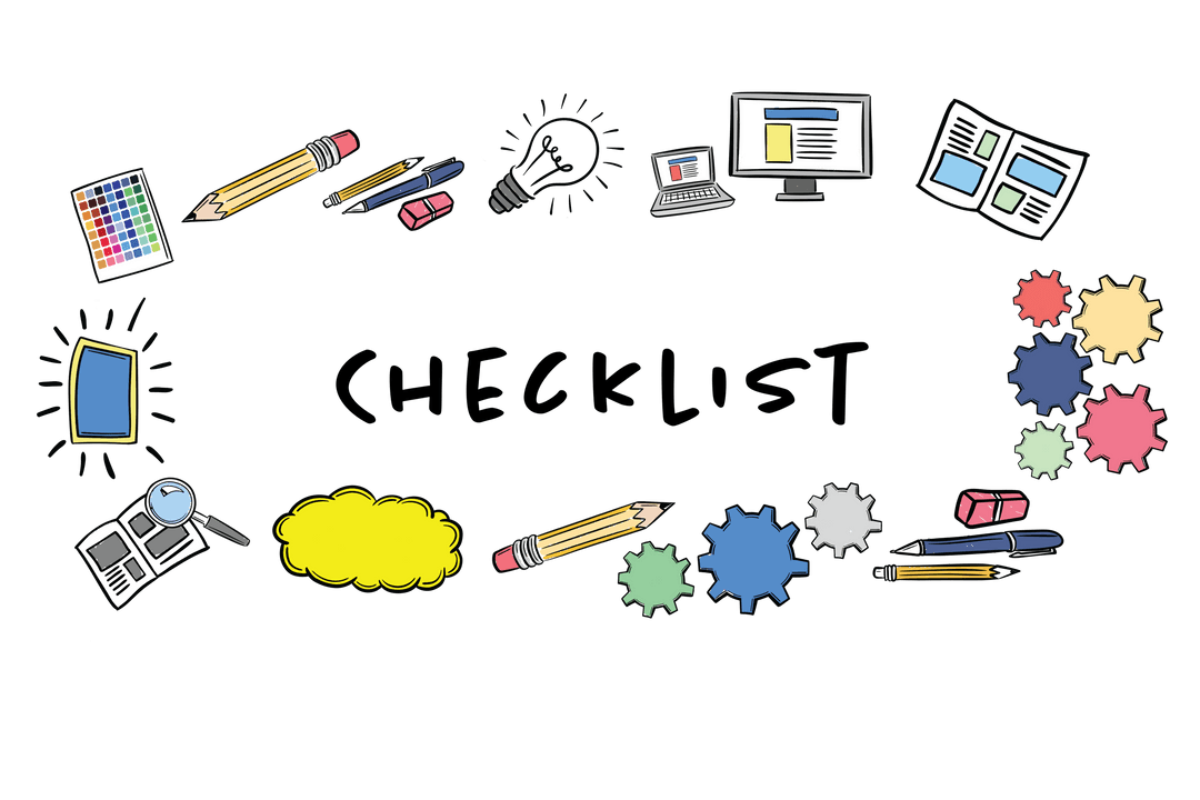 Creative Design Tools and Elements on Transparent Background