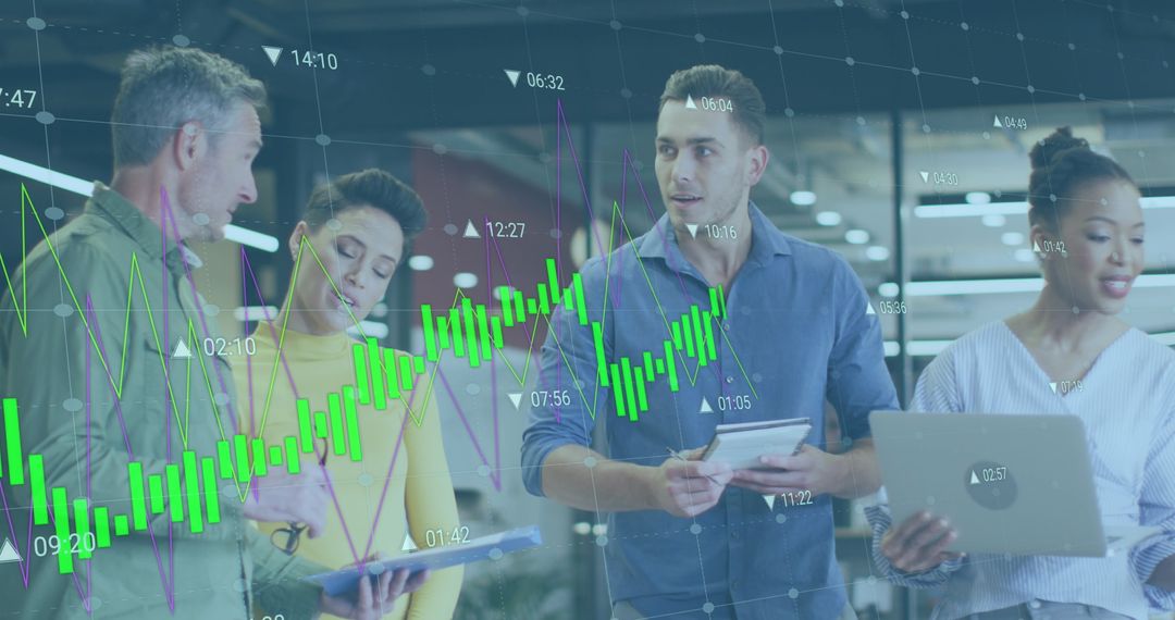 Diverse Business Team Analyzing Financial Data Collaboration