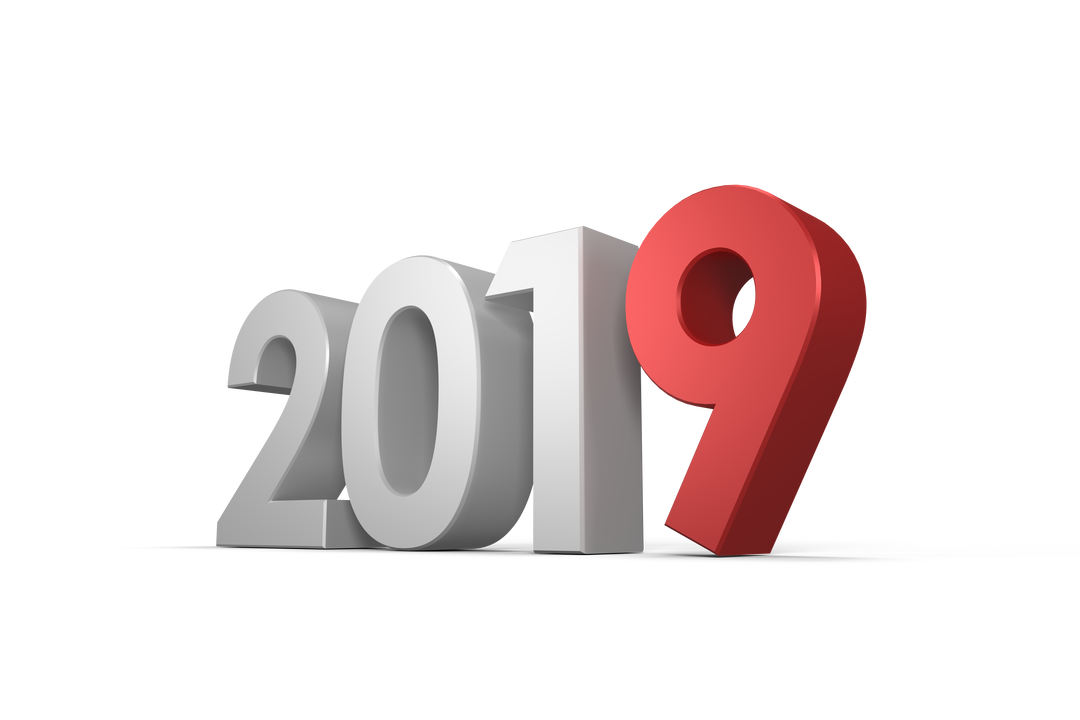 3D 2019 Year Number on Transparent Background - Download Free Stock Images Pikwizard.com