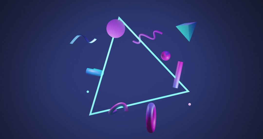 Geometric Shapes and Triangles on Futuristic Background