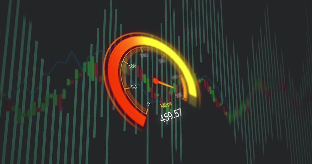 digital speedometer with abstract data visualization - Free Images, Stock Photos and Pictures on Pikwizard.com