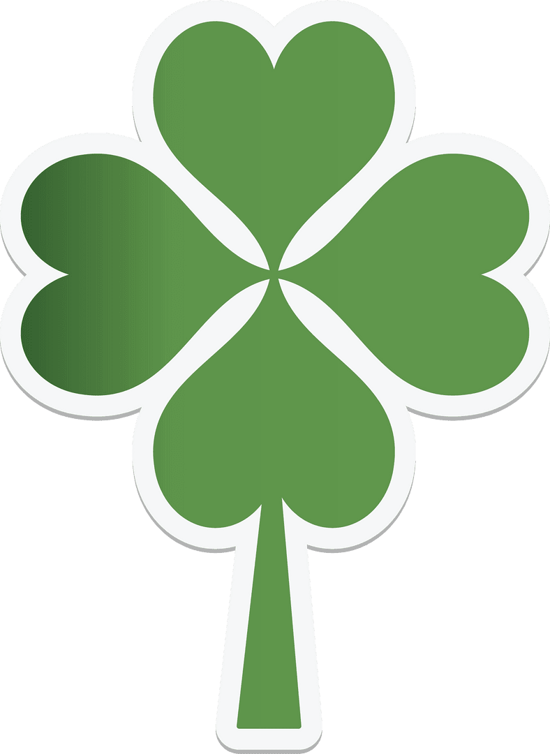 Green Clover Leaf Symbol on Transparent Background