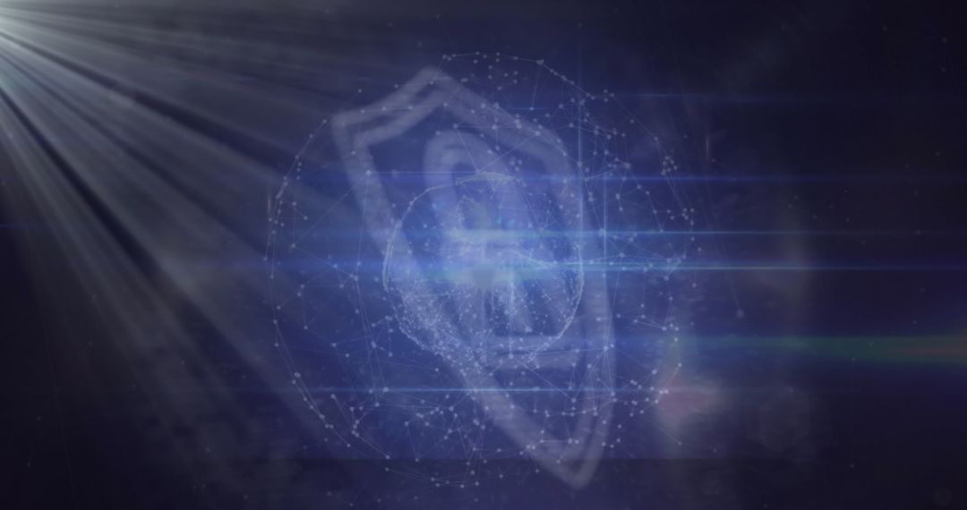 Digital Padlock with Network of Connections Symbolizing Cybersecurity