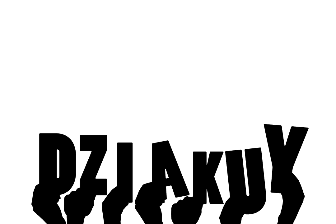 Creative Dziakuy Text Vector on Transparent Background