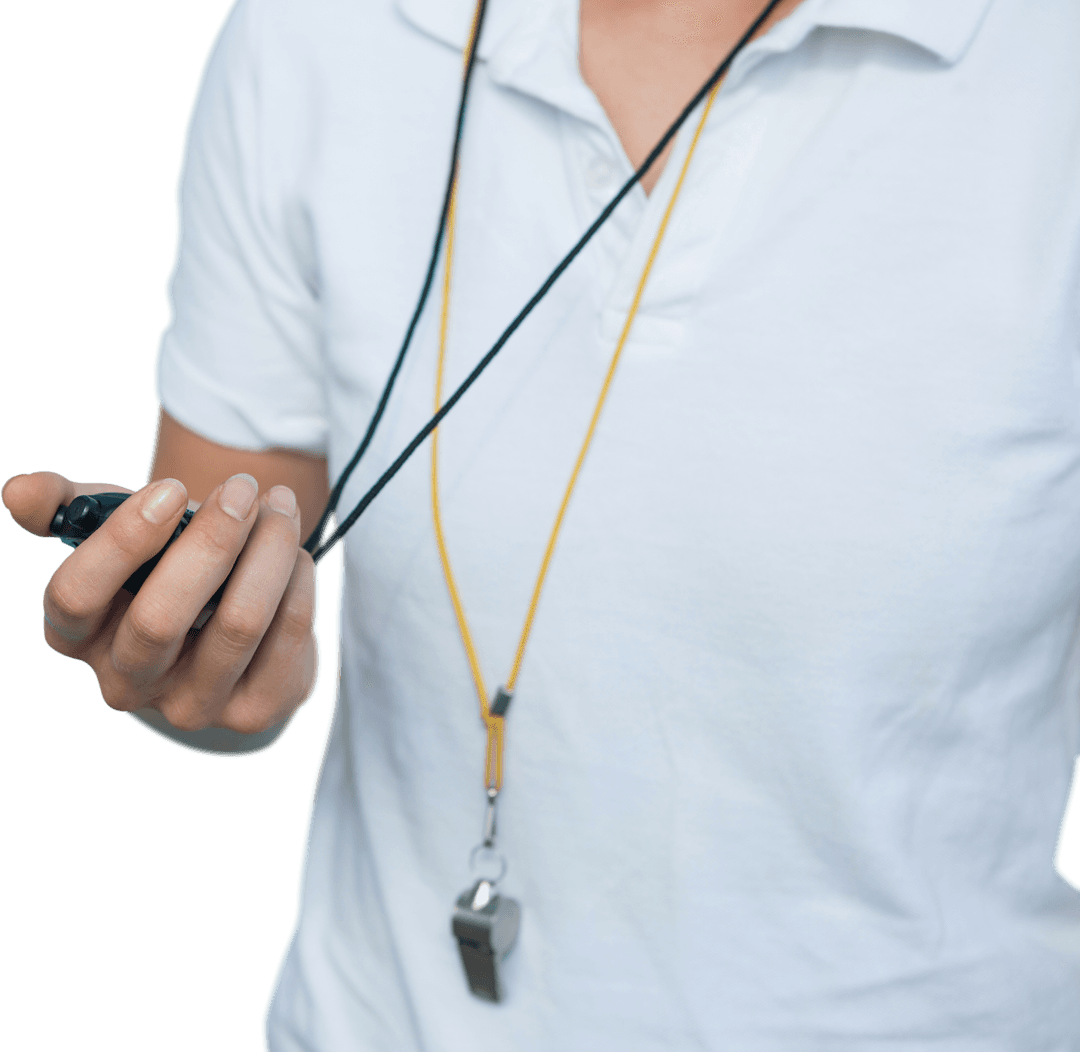 Transparent Trainer with Stopwatch and Whistle, Engaging in Activity