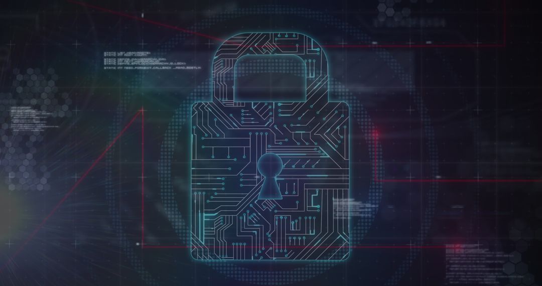 Digital Padlock Illustrating Cybersecurity and Data Protection