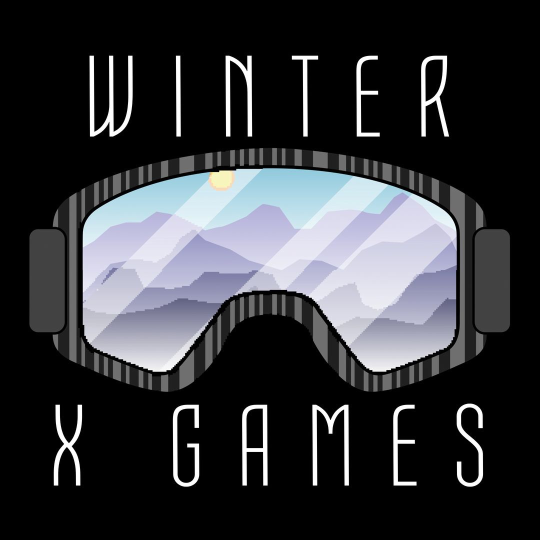 Winter Sports Promotion with Ski Goggles and Mountain Reflection