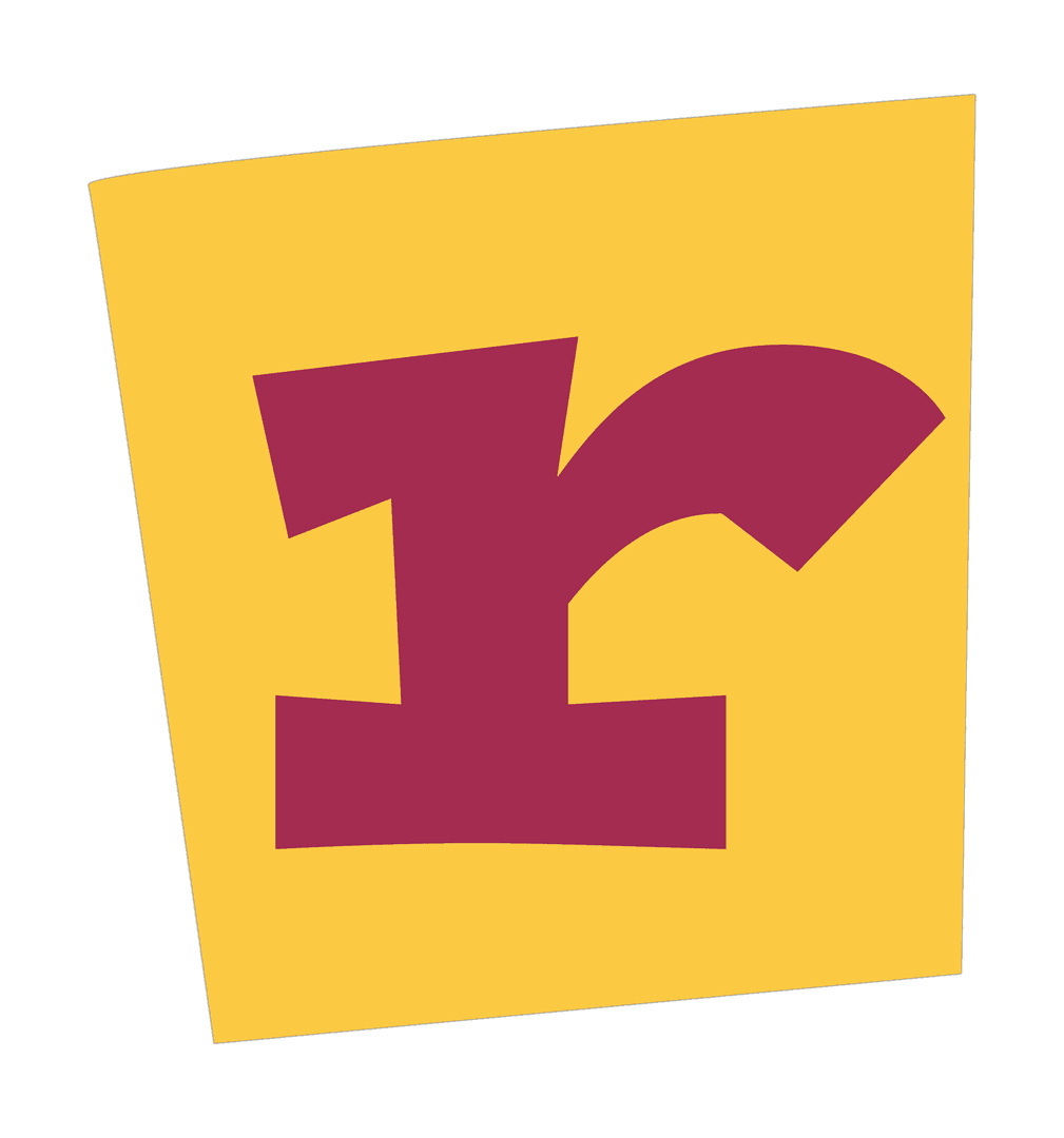 Bold Maroon Letter 'r' on Mustard Shape with Transparent Background
