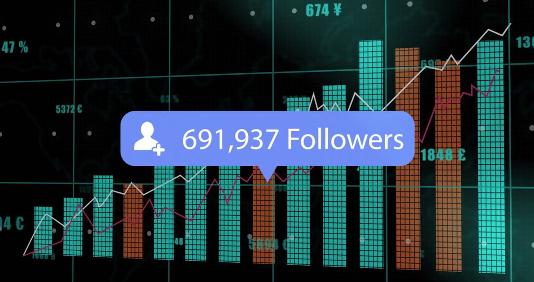 Soaring Follower Count with Digital Data Growth Indicators