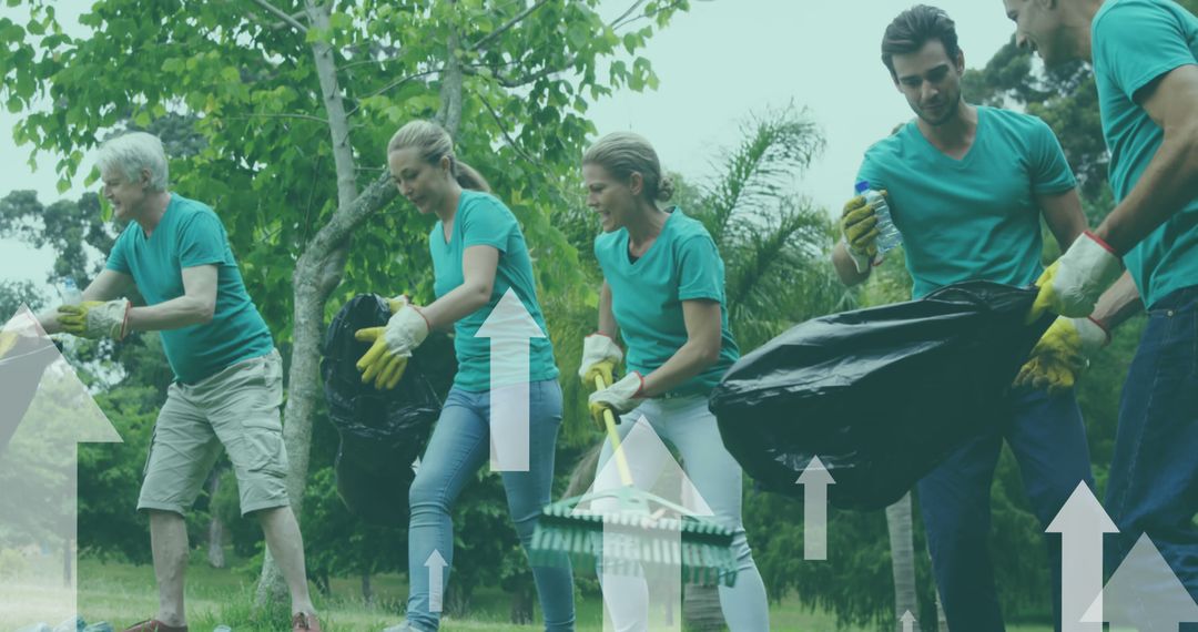 Volunteers Collecting Litter in Park Together - Free Images, Stock Photos and Pictures on Pikwizard.com