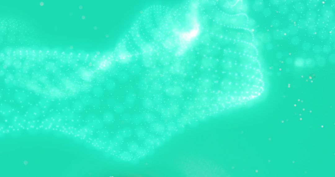 Abstract Swirling Digital Pattern in Cyan