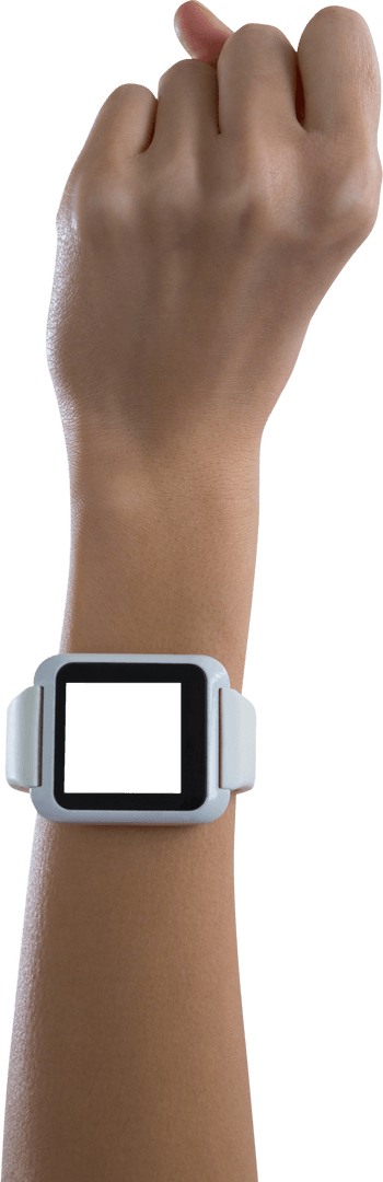Woman's Arm Displaying Transparent Smartwatch Close-up