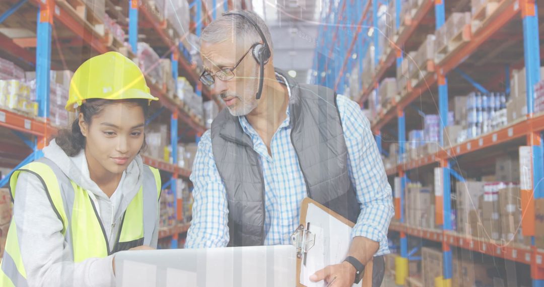 Warehouse Team Analyzing Data for Efficient Operations