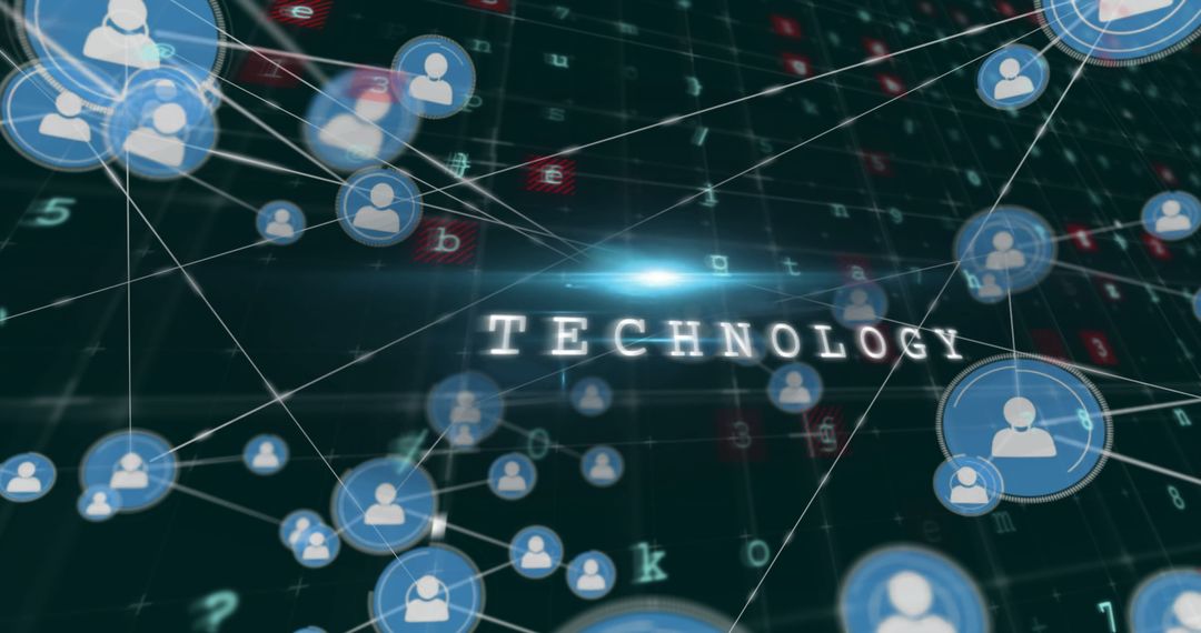 Digital Network and Technology Interconnected Concepts