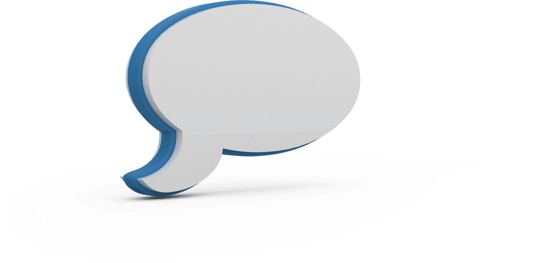 Transparent Speech Bubble Symbol with Blue Outline