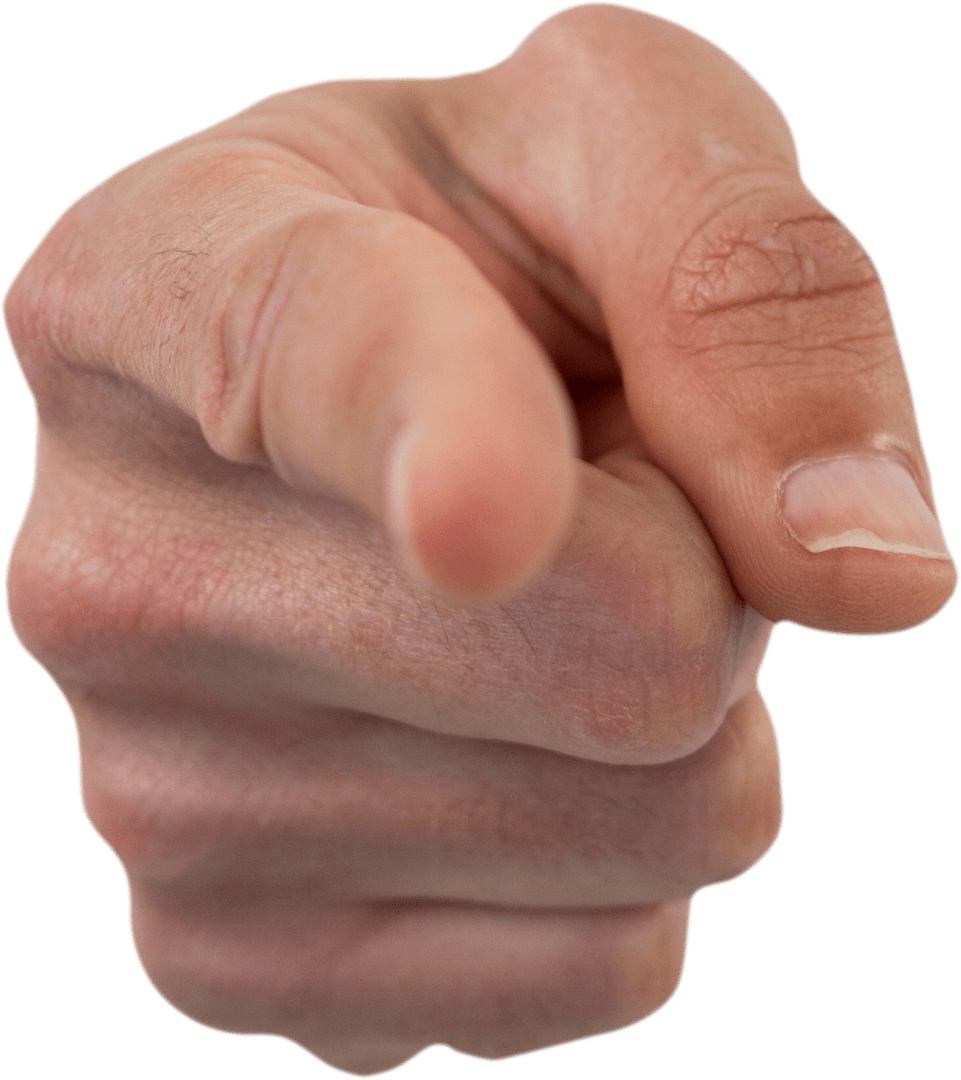 Transparent Hand Pointing Forward Close-up High Resolution